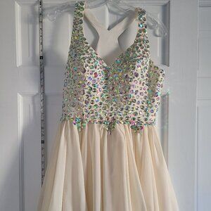 Cream Sequence Cocktail Dress